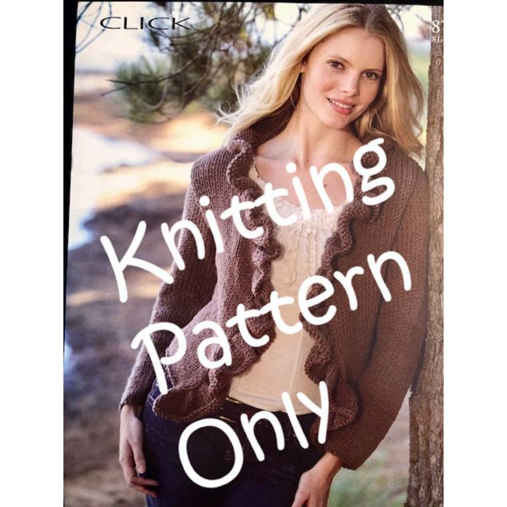 New Sirdar 8741 Click Ladies Ruffled Cardigan Sweater Knitting Pattern